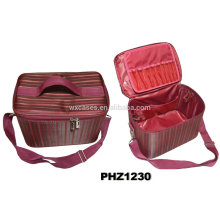 high quality waterproof beauty bag with multi-pockets on the bag bottom&lid